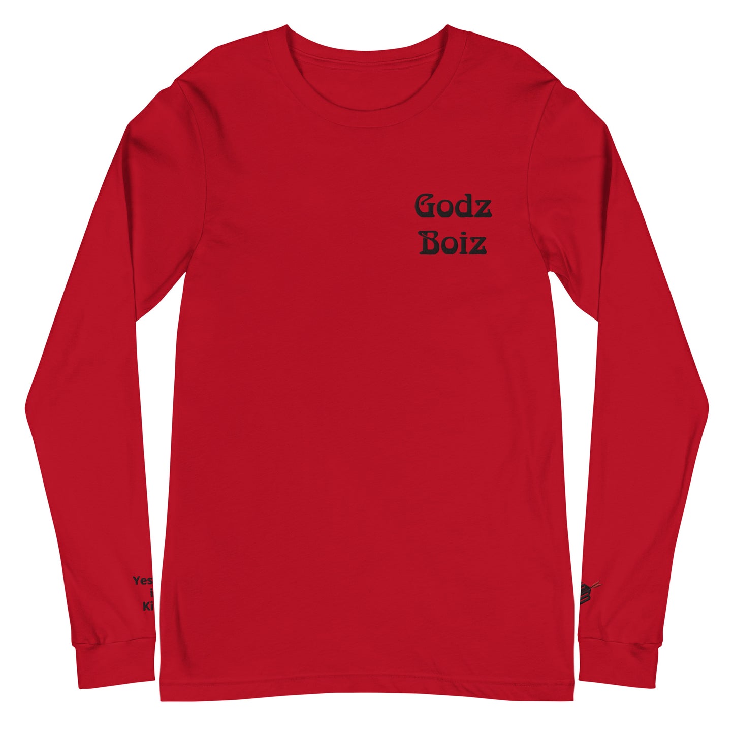 Godz Boiz Enthroned Embroidered Yeshua is King Long Sleeve Tee