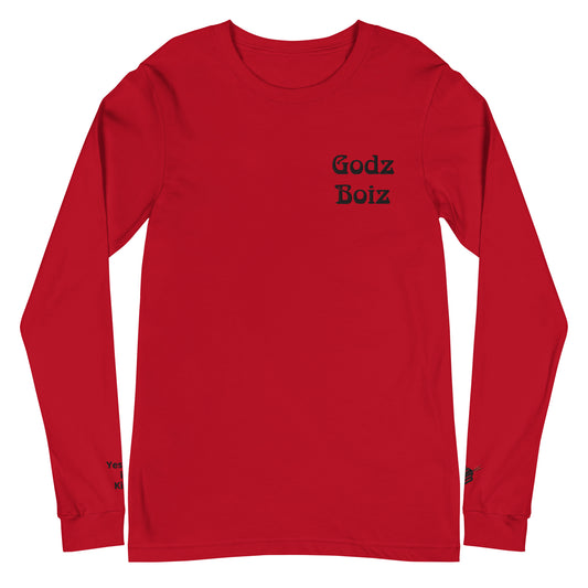 Godz Boiz Enthroned Embroidered Yeshua is King Long Sleeve Tee